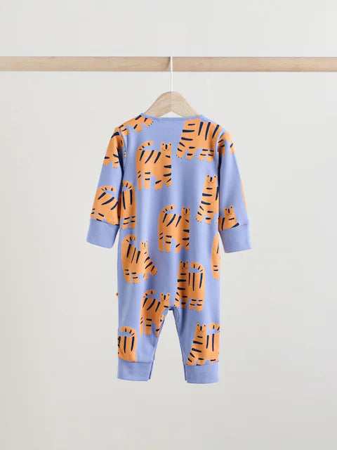 Blue/Green Footless Baby Sleepsuits 3 Pack