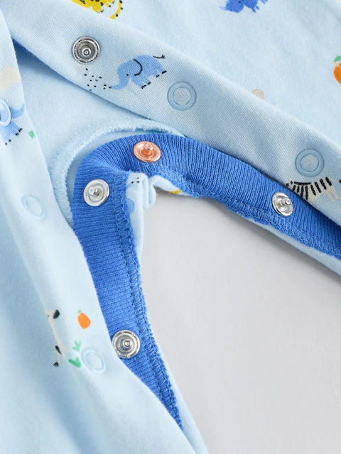 Blue Baby Embroidered Sleepsuits 3 Pack