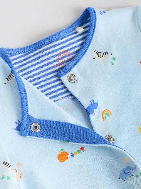 Blue Baby Embroidered Sleepsuits 3 Pack