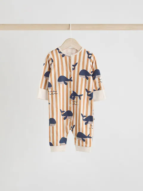 Blue Footless Sleepsuits 3 Pack