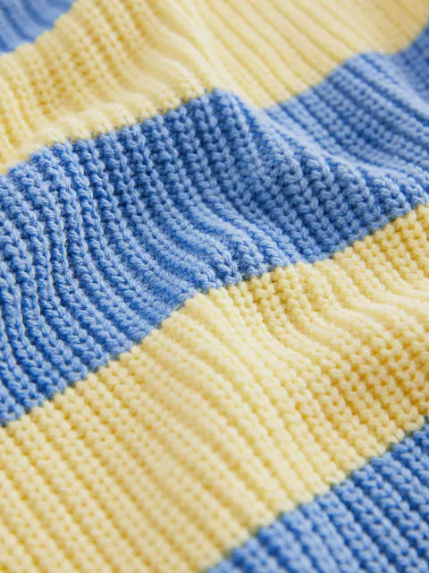 Yellow/Blue Stripe Knitted Crew Neck Jumper
