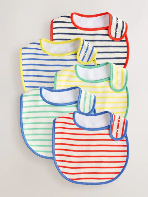 Bright Stripe Baby Stripe Bibs 5 Pack