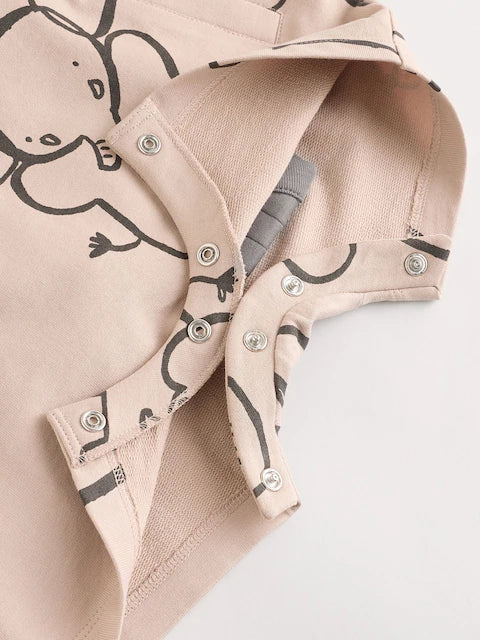 Mono Elephant Jersey 100% Cotton Dungaree and Bodysuit Baby Set