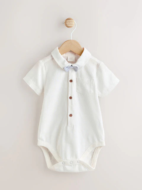 Blue Shirt Body, Shorts and Braces Baby 4 Piece Set