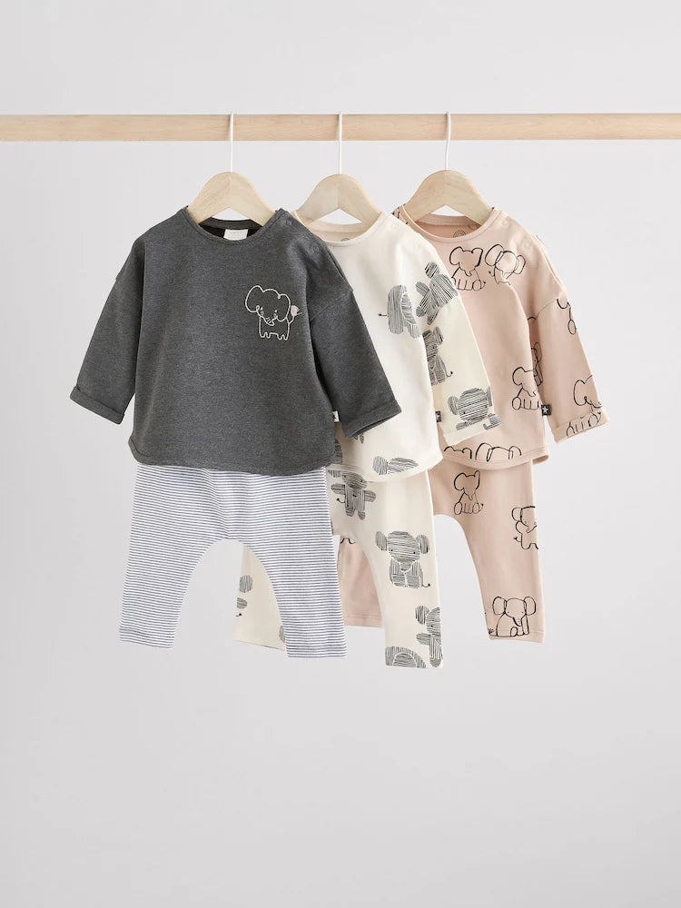 Mono Elephant Baby Tops and Leggings 6 Piece Set