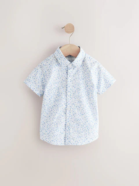 Blue Waistcoat Shirt Shorts and Bow Tie Set