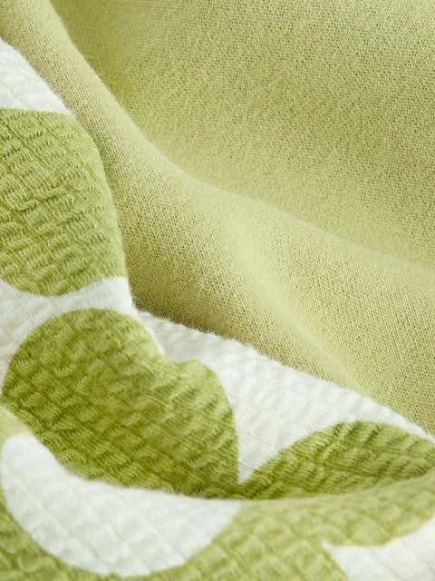 Green Flower Hoodie and Printed Joggers Set