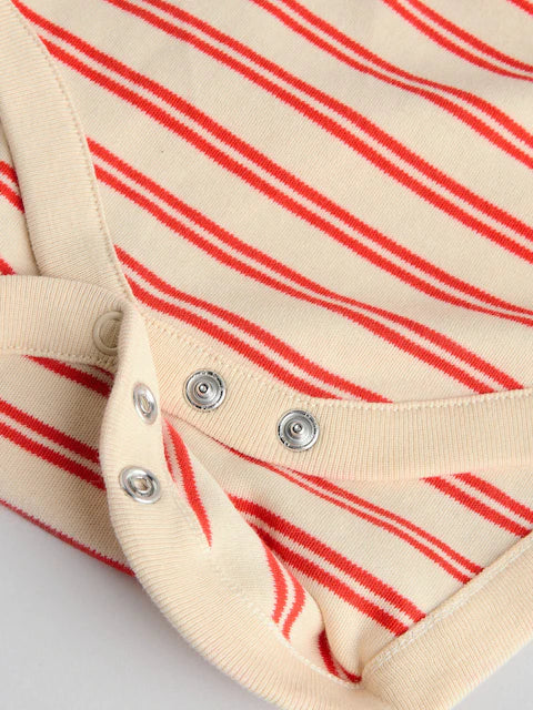 Blue/Red Stripe Nautical Baby Vest Bodysuits 5 Pack