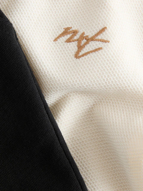 Tan Brown Short Sleeve Zip Neck Polo Shirt And Shorts Set