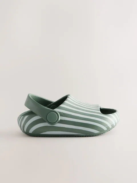 Sage Green Stripe Sliders with Backstrap