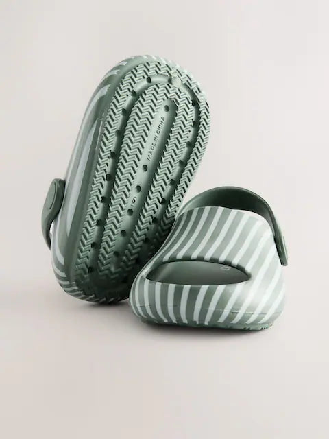 Sage Green Stripe Sliders with Backstrap