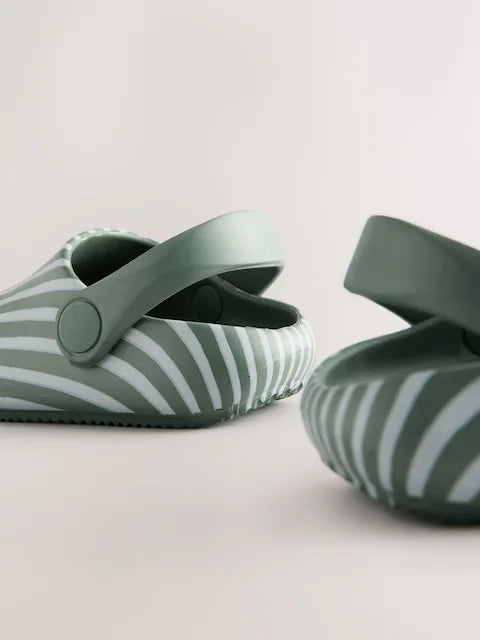 Sage Green Stripe Sliders with Backstrap
