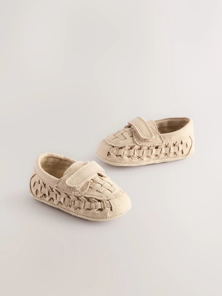 Neutral Woven Loafer Baby Shoes