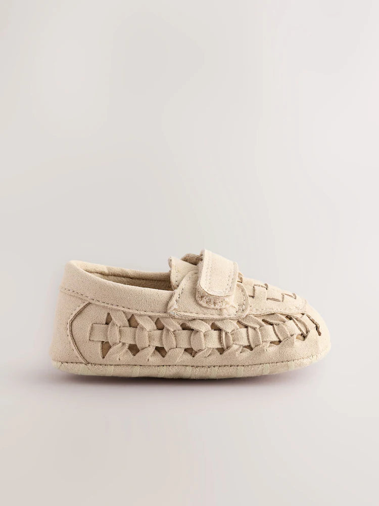 Neutral Woven Loafer Baby Shoes