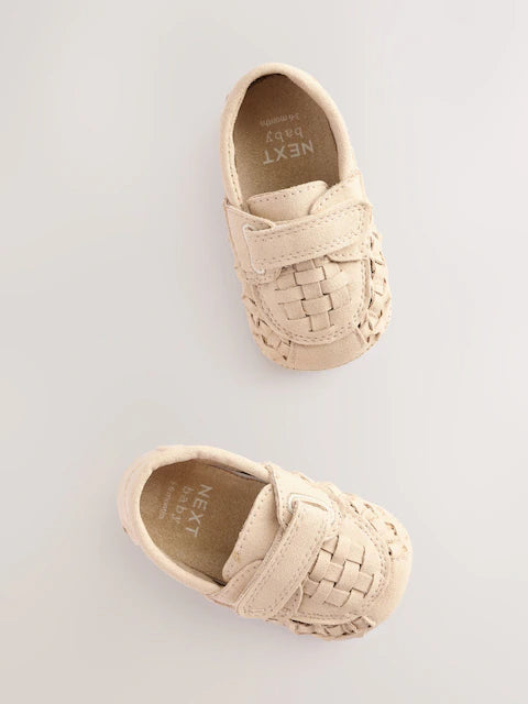 Neutral Woven Loafer Baby Shoes