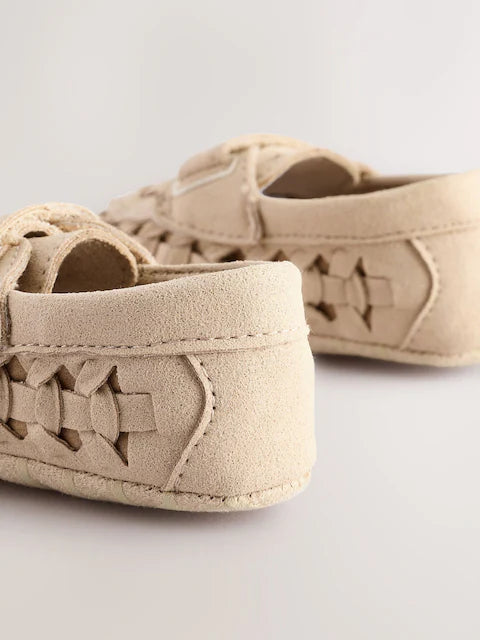 Neutral Woven Loafer Baby Shoes