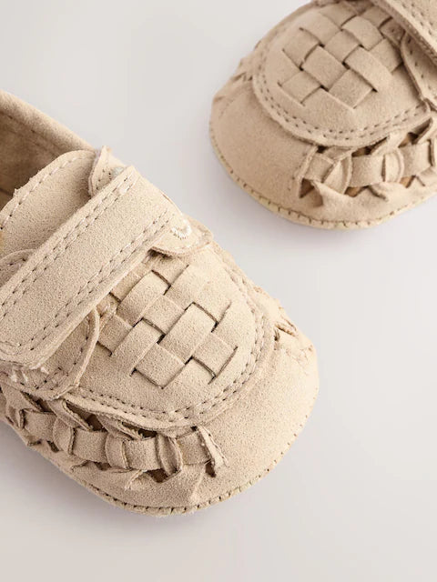 Neutral Woven Loafer Baby Shoes