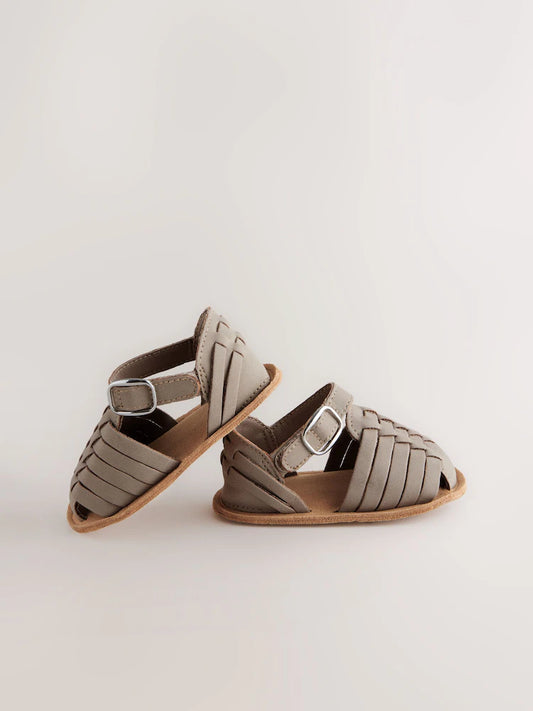 Grey Woven Baby Sandals