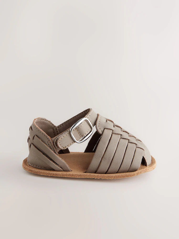 Grey Woven Baby Sandals
