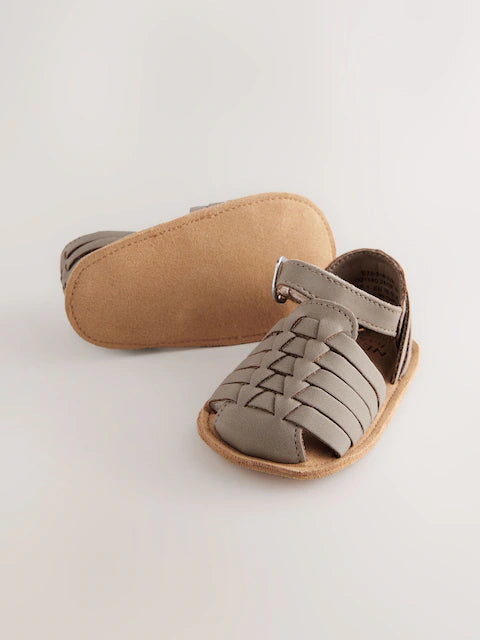 Grey Woven Baby Sandals
