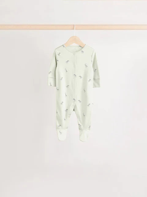 Green Baby 100% Cotton Sleepsuit 5 Pack