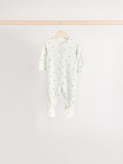 Green Baby 100% Cotton Sleepsuit 5 Pack