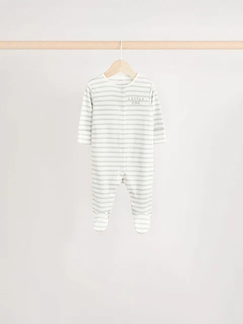 Green Baby 100% Cotton Sleepsuit 5 Pack
