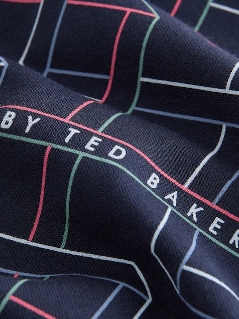 Baker by Ted Baker Navy Long Sleeve Printed Romper