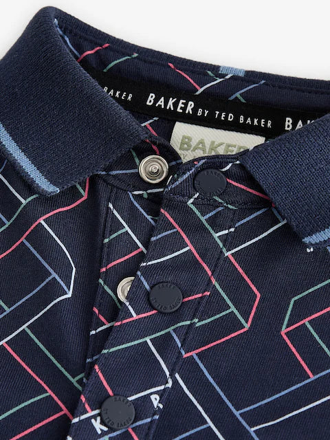 Baker by Ted Baker Navy Long Sleeve Printed Romper