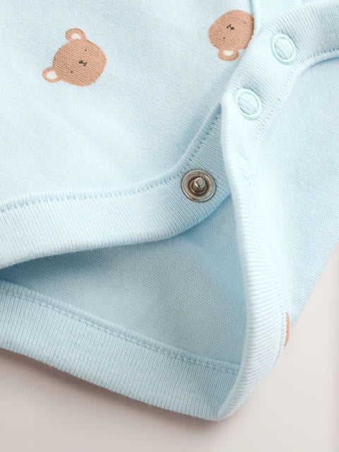 Blue Bear Baby Woven Dungaree and Bodysuit Set