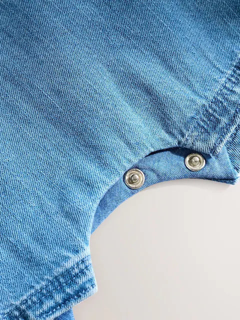 Blue Bear Baby Woven Dungaree and Bodysuit Set