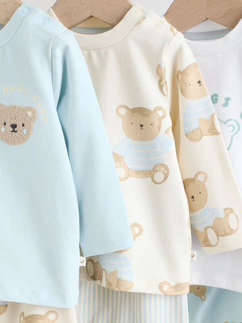 Blue Bear Baby Tops and Leggings 6 Piece Set