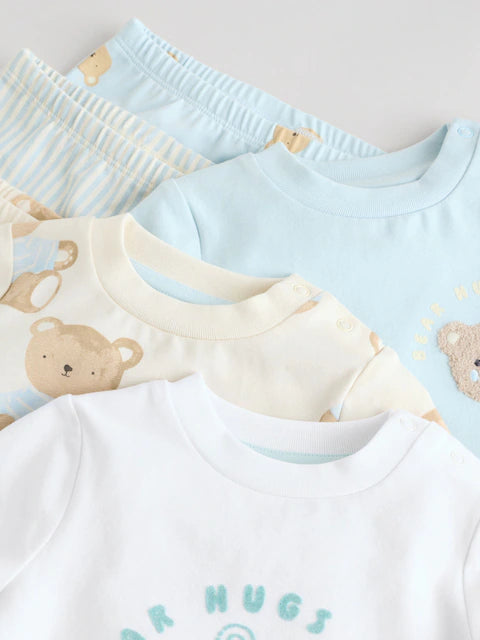 Blue Bear Baby Tops and Leggings 6 Piece Set