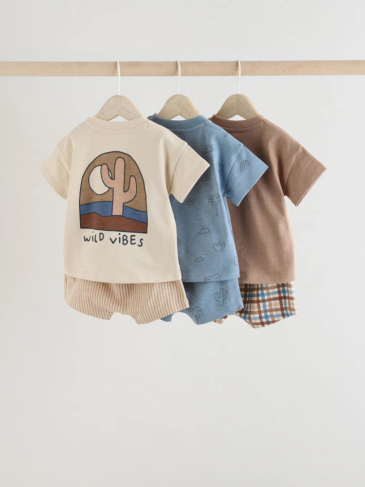 Mineral Print Baby Tops and Shorts Set 6 Piece