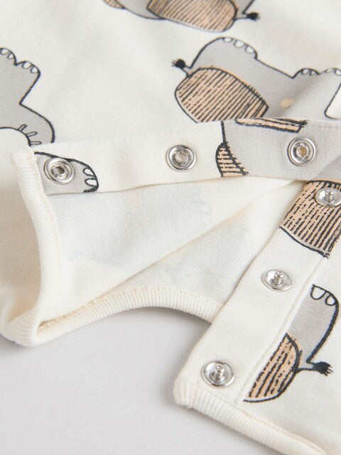 Black/White 100% Cotton Baby Rompers 4 Pack