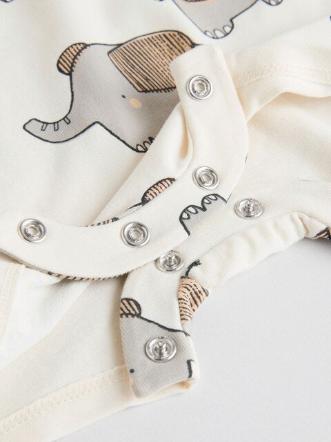 Black/White 100% Cotton Baby Rompers 4 Pack