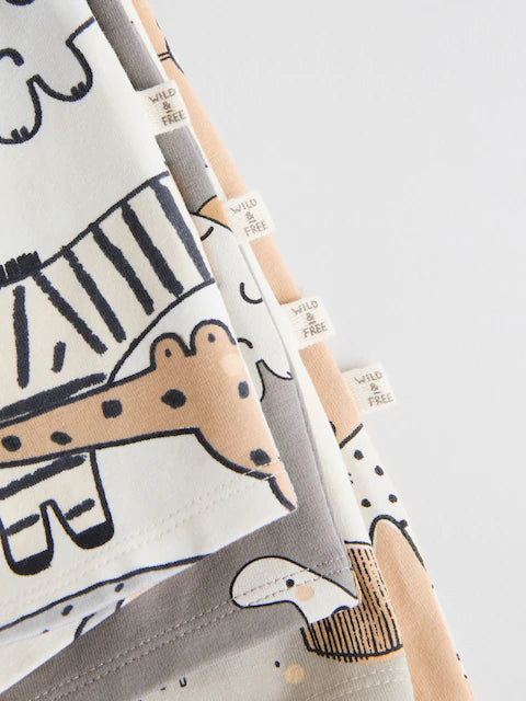 Black/White 100% Cotton Baby Rompers 4 Pack