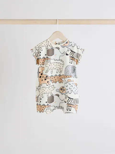 Black/White 100% Cotton Baby Rompers 4 Pack