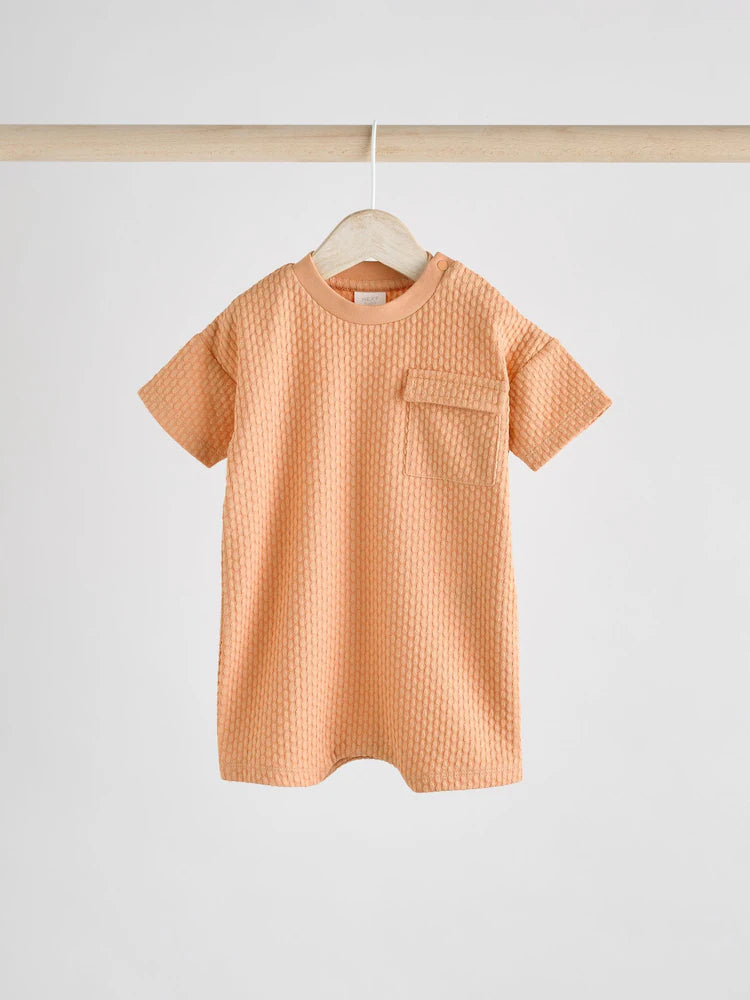 Orange/Grey Striped 2 pack Baby Romper