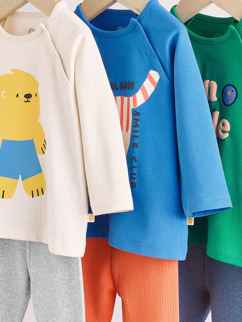 Bright Character Tops and Leggings 6 Piece Baby Set