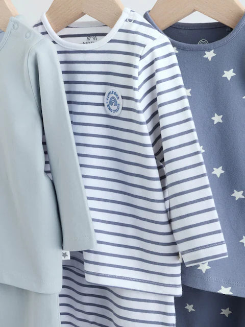 Blue Hello World Tops and Leggings 6 Piece Baby Set
