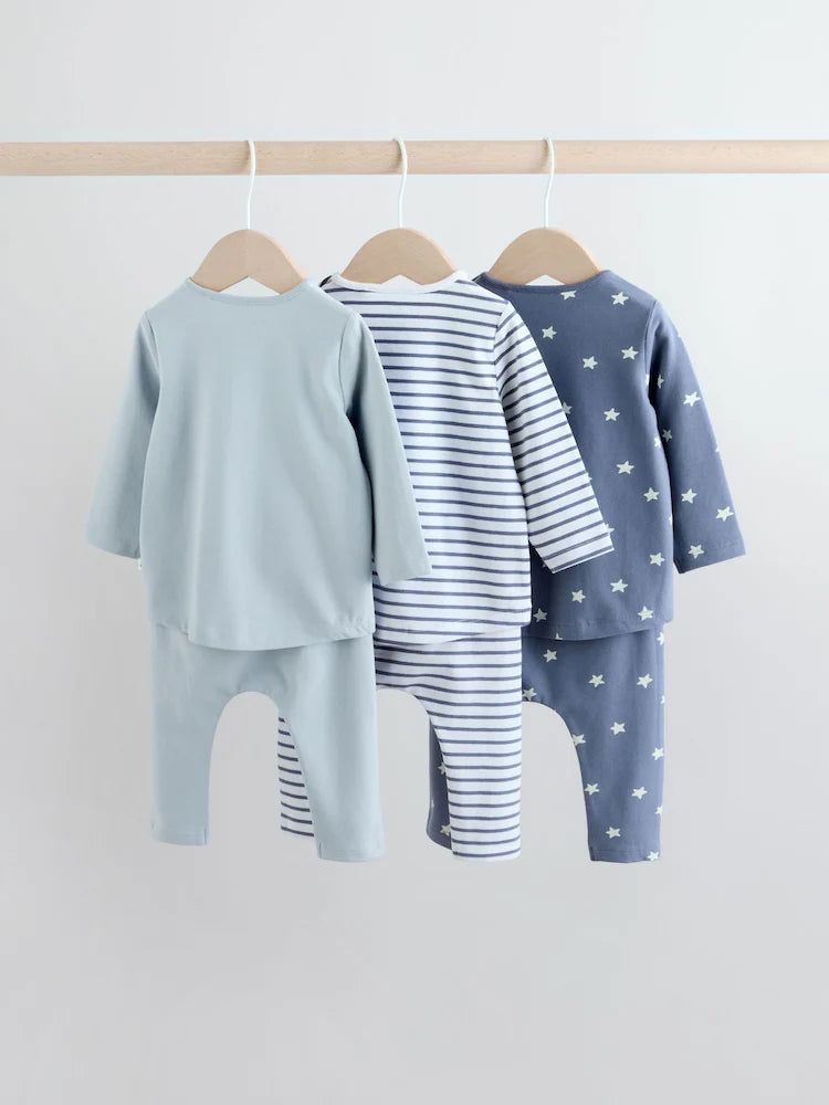 Blue Hello World Tops and Leggings 6 Piece Baby Set