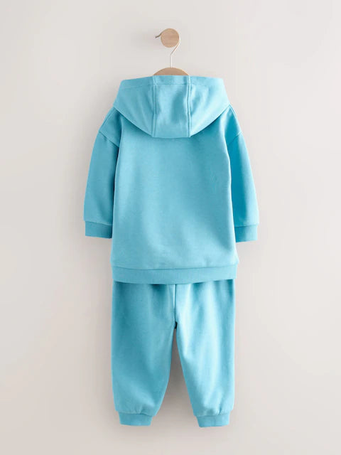 Blue Printed Hoodie And Joggers Set