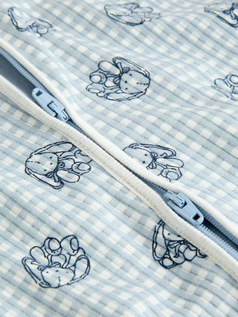 Blue 3 Pack Two Way Zip Baby Sleepsuits