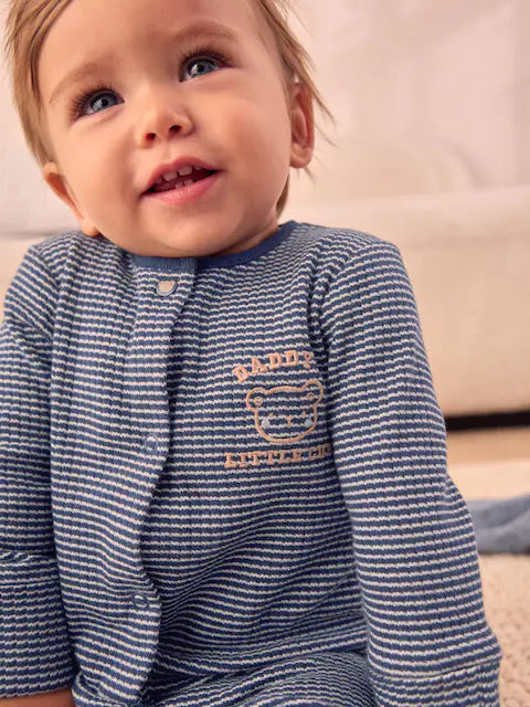 Navy Blue Daddy Baby Sleepsuit