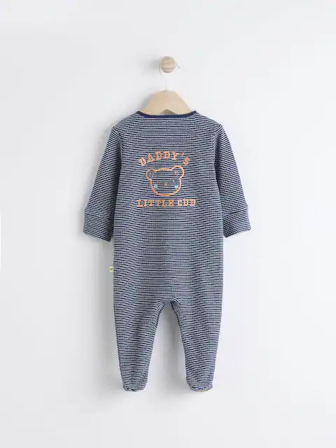 Navy Blue Daddy Baby Sleepsuit