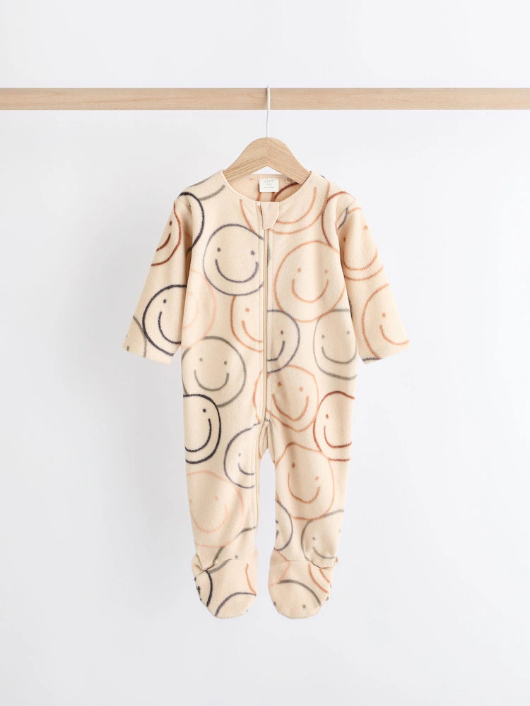 Neutral Fleece Sleepsuits 2 Pack