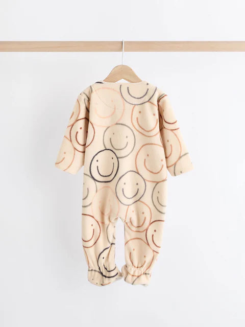 Neutral Fleece Sleepsuits 2 Pack