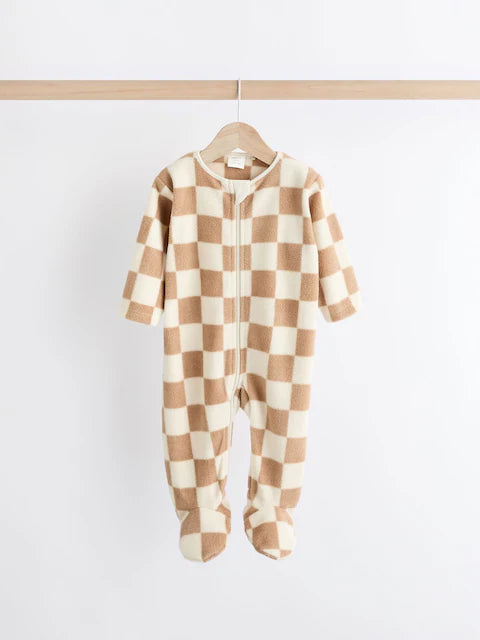 Neutral Fleece Sleepsuits 2 Pack