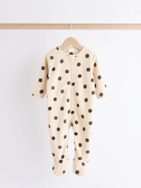 Neutral Animal Baby Microfleece Zip Sleepsuits 2 Pack
